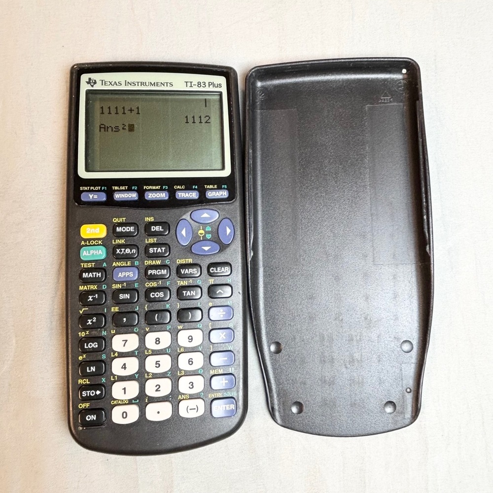 Texas Instruments TI-83 Plus Graphing Calculator Black with Cover 09471642